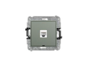 MINI Mechanizm gniazda komputerowego pojedynczego 1xRJ45, kat. 6A, 8-stykowy, bez pola opisowego szałwiowy 61MGKBO-7