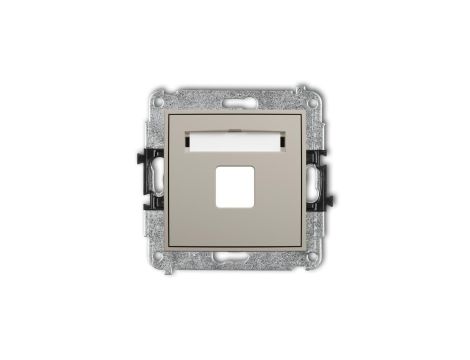 MINI Mechanizm gniazda multimedialnego pojednczego bez modułu (standard Keystone) taupe 60MGM-1P