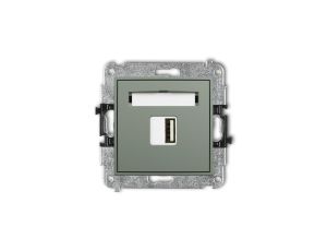 MINI Mechanizm ładowarki USB pojedynczej USB A, 10W max., 5V, 2A szałwiowy 61MCUSB-3