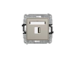 MINI Mechanizm ładowarki USB pojedynczej USB A, 5W max., 5V, 1A taupe 60MCUSB-1