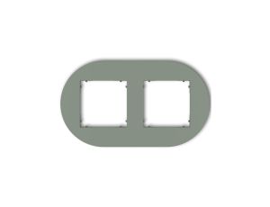 MINI Ramka uniwersalna podwójna okrągła z tworzywa szałwiowy 61MRTO-2