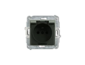 MINI Mechanizm gniazda bryzgoszczelnego z uziemieniem 2P+Z (klapka dymna, przesłony torów prądowych) szałwiowy 61MGPB-1zdp