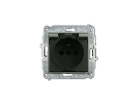 MINI Mechanizm gniazda bryzgoszczelnego z uziemieniem 2P+Z (klapka dymna, przesłony torów prądowych) szałwiowy 61MGPB-1zdp