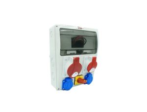 Rozdzielnica budowlana BERYL 16A/5P + 32A/5P + 2Gs 230V + wył. 0-1 04.136