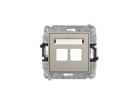 MINI Mechanizm gniazda multimedialnego podwójnego bez modułu (standard Keystone) taupe 60MGM-2P