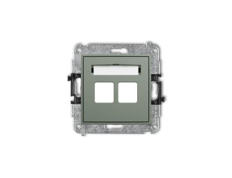 MINI Mechanizm gniazda multimedialnego podwójnego bez modułu (standard Keystone) szałwiowy 61MGM-2P