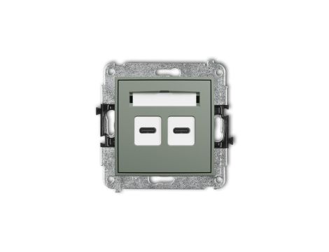 MINI Mechanizm ładowarki USB podwójnej 2xUSB C, 20W max. szałwiowy 61MCUSB-7