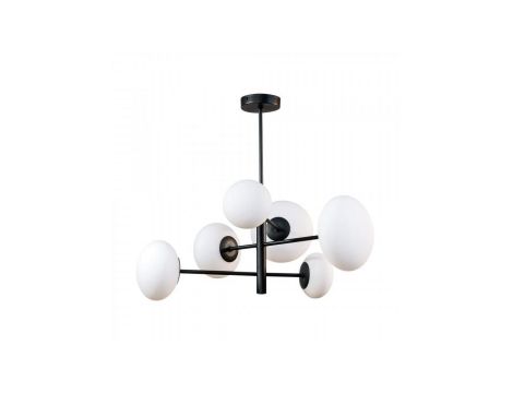 Efektowna lampa wisząca do jadalni OMI kolor Czarny, ramiona z szklanymi kloszami - 1196 Zuma Line