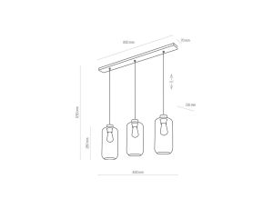 Lampa wisząca podwieszany LED GETAFE kolor czarny chrom, 34W 3000K do pokoju - MD3888-1S-3BCT Zuma Line