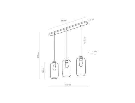 Lampa wisząca podwieszany LED GETAFE kolor czarny chrom, 34W 3000K do pokoju - MD3888-1S-3BCT Zuma Line