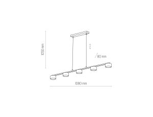 Lampa sufitowa OMI z czterema złotymi ramionami, szklane klosze, źródło 5*G9 - 1199 Zuma Line