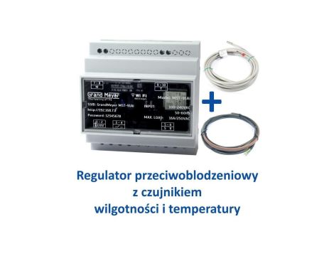 Zestaw Regulator temperatury przeciwoblodzeniowy MST-91Ai z Wi-Fi z czujnikiem temperatury TS-1 i czujnikiem wilgotn