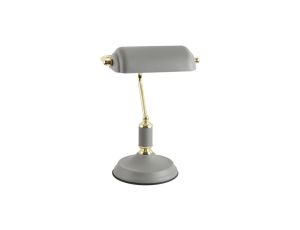 Lampa biurkowa ROMA kolor szary/złoty, biały metal, E27 IP20 A2048-GR Zuma Line