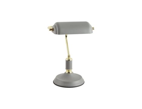 Lampa biurkowa ROMA kolor szary/złoty, biały metal, E27 IP20 A2048-GR Zuma Line