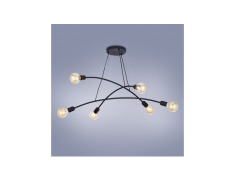 Elegancka lampa wisząca z szklanym kloszem NIRA czarna, do stylowego salonu - MD3523-14L-EBCN Zuma Line