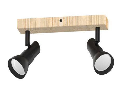 Lampa sufitowa TRIEST kolor czarny mat/drewno metal, 2xGU10 IP20 JP01A-SP-03S-BWD.356 Zuma Line