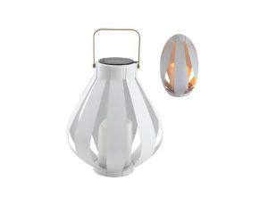 Lampa Solarna LED Latarenka Wisząca LAMPION biała LED 34cm ciepła
