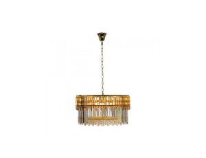 Lampa wisząca CAMILLE kolor złoty/przezroczysty bursztynowy metal/szkło, 16xE14 IP20 19101/16 Zuma Line