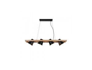 Lampa wisząca ELTI kolor czarny/naturalny metal/drewno, 4xE27 IP20 P22077-4 Zuma Line