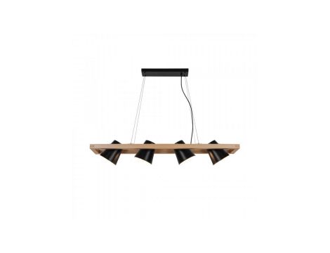 Lampa wisząca ELTI kolor czarny/naturalny metal/drewno, 4xE27 IP20 P22077-4 Zuma Line