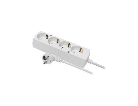 Przedłużacz 4-gniazda z/u Schuko 16A 5m /H05VV-F 3x1,5/ biały PS-470S T-973230