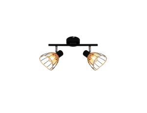 Lampa sufitowa Gent kolor czarny metal/rattan, 2xE14 IP20 P20084-2TU Zuma Line