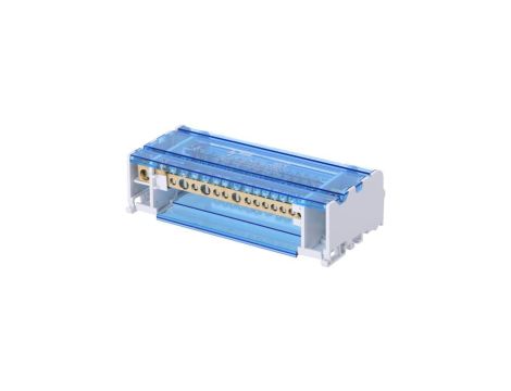 Blok rozdzielczy modułowy Listwa łączeniowa 4x15 125A na szynę DIN TH35 4x (3x 10-35mm2 + 1x 10-25mm2 + 11x 2,5-6mm2) FJ-415/125