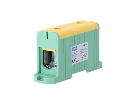Blok rozdzielczy odgałęźny Al/Cu 35-240mm2 (max. 240mm2) na szynę TH35 żółto-zielony FJ-E240/D HEDO