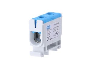 Blok rozdzielczy odgałęźny Al/Cu 2,5-50mm2 (max. 50mm2) na szynę TH35 niebieski FJ-E50/B HEDO