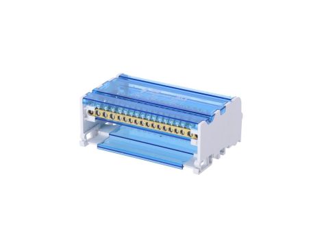 Blok rozdzielczy modułowy Listwa łączeniowa 4x18 80A na szynę DIN TH35 4x (6x 2,5-16mm2 + 12x 1,5-10mm2) FJ-418/80B HEDO