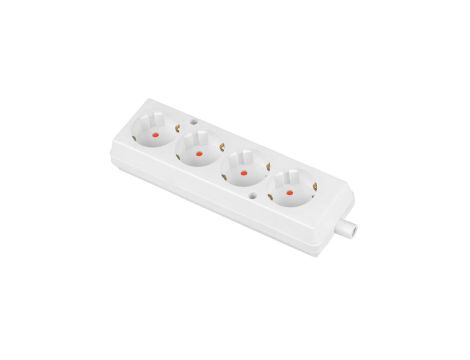 Listwa zasilająca na 4 gniazd 2P+Z schuko biała BASIC (na kabel) GN-470S
