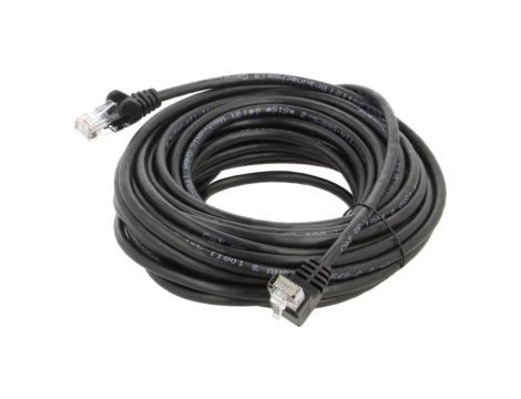 F/UTP5-90-100BK Patch cord F/UTP 5e linka CCA PVC czarny 10m 26AWG