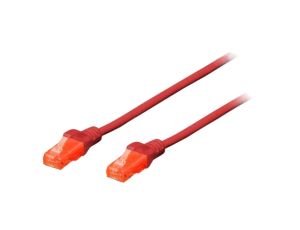 Patch cord U/UTP 5e linka CCA PVC czerwony 30m 26AWG DK-1512-300/R