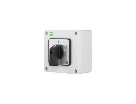 Łącznik krzywkowy 16A/3F 0-1 w obudowie IP65 szary 105x105x66 6160-00