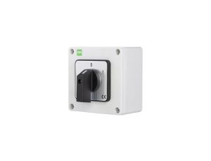 Łącznik krzywkowy 32A/3F 0-1 w obudowie IP65 szary 105x105x66 6170-00