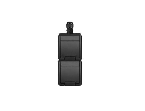 AQUANT 2K gniazdo natynkowe podwójne z uziemieniem 2x2P+Z pion IP65 antracytowy 5052-67