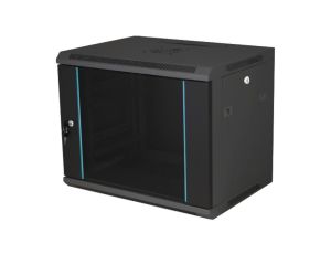 Szafka rack wisząca 19 18U 600x450, niedzielona, drzwi szklane jednoskrzydłowe, tył osłona pełna, SW-18U-600-450-N-DSJ-OP-RP-F-C