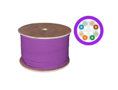 Kabel U/UTP kat.6 LSOH 4x2x23AWG B2ca 500m (FIOLETOWA powłoka) 25 lat gwarancji, badanie jakości INTERTEK (USA) ALANTEC - ALANTE