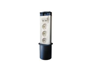 Kolumna zasilająca DESK 3 gniazda elektryczne + 2 gniazda komputerowe PZ020