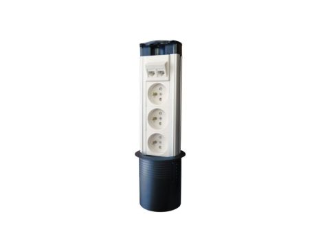Kolumna zasilająca DESK 3 gniazda elektryczne + 2 gniazda komputerowe PZ020