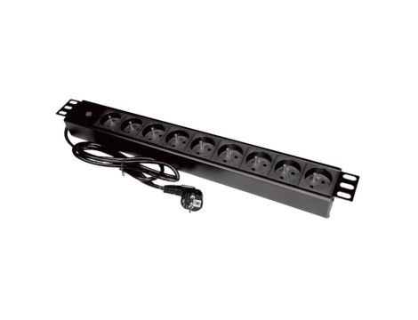 Listwa zasilająca 19 gniazdo 9 x CEE 7/5 wtyk CEE 7/7 z diodą LED kabel 3m ALANTEC - ALANTEC
