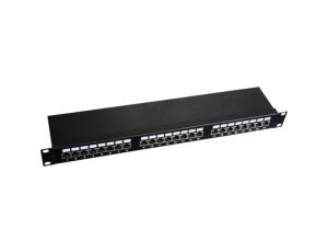 Patch panel 1U/19 cali STP ekranowany 24 porty kat. 6 złącza LSA półka montażowa Q-LANTEC - Q-LANTEC
