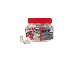 Zestaw przelotowych wtyków RJ45 do zaciskania, CAT6/6a unshielded, CAP45, 100szt. w słoiku, S45-1700P