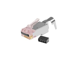 Zestaw przelotowych wtyków RJ45 do zaciskania, CAT6/6a STP shielded, 50 sztuk w słoiku, S45-1750P