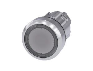 Przycisk 22 mm, round, metal, shiny, clear, pushbutton, flat, momentary contact type 3SU1051-0AB70-0AA0