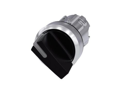 Wyłącznik silnikowy 22 mm, round, metal shiny, black, Selector switch short, 2 switch positions 3SU1052-2BC10-0AA0