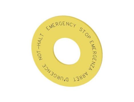 Etkieta żółta podkładkowa 60mm do otworów 22mm inskrypcja w 4 językach DE EN FR IT SIRIUS ACT 3SU1900-0BN31-0NC0 /10szt./