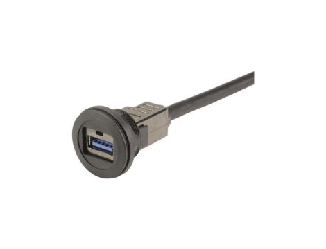 09454521974 Gniazdo USB 22mm har-port -2570C Ø22,3mm IP20 czarny Dł: 3m