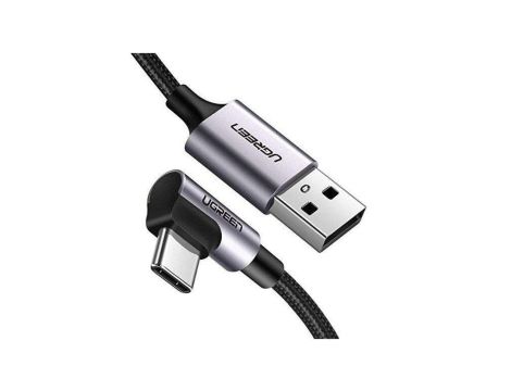 UGREEN Kabel USB 3.0 typ-A / typ-C kątowy (wtyk / wtyk) Quick Charge 3.0 US284 czarny 1m