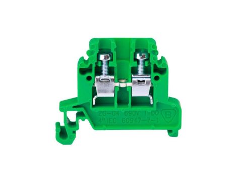 Złączka szynowa przelotowa 2-przewodowa 4mm2 zielony ZG-G4 A11-8205